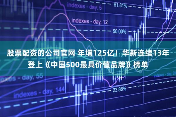 股票配资的公司官网 年增125亿！华新连续13年登上《中国500最具价值品牌》榜单